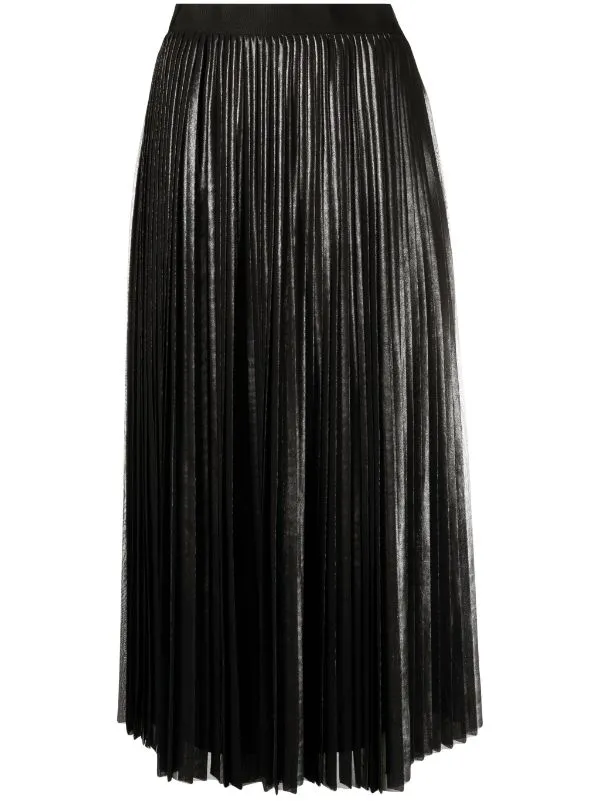 layered pleated midi skirt