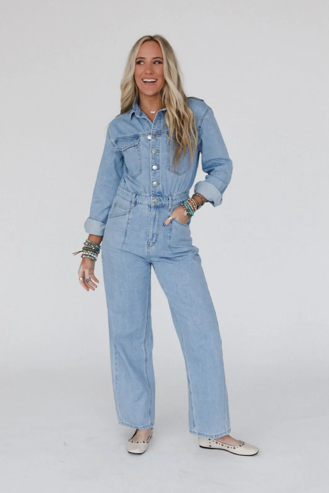 Little Extra Denim Jumpsuit - Light Denim