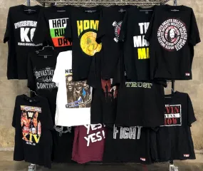 LOT of 15 Vintage Y2K WWE Assorted T-Shirts: Wrestlemania/Rusev/Etc. - XL & 2XL