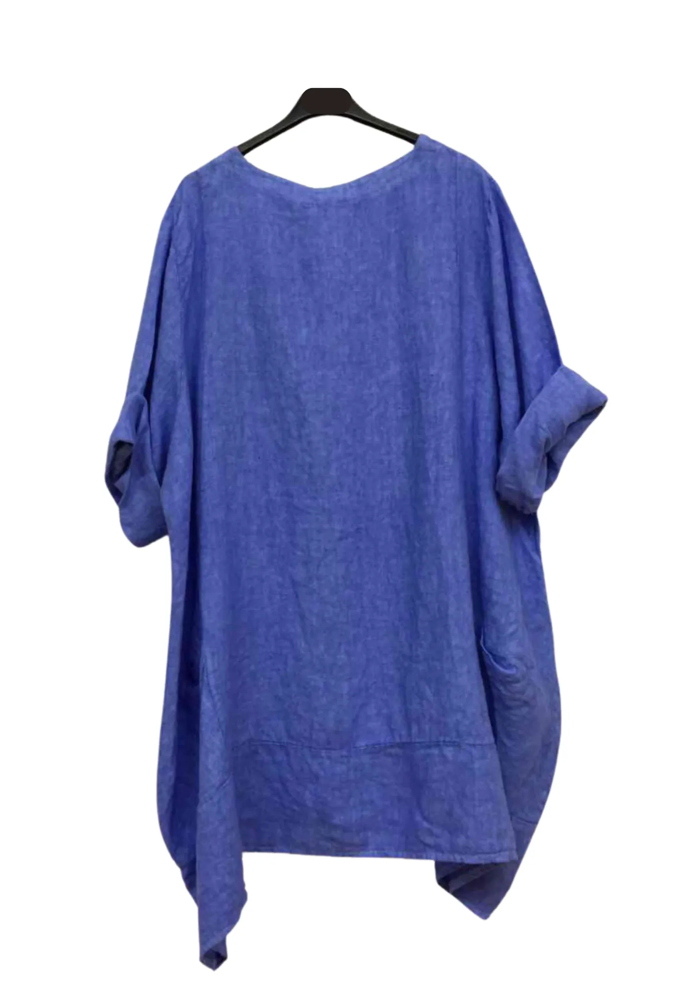 Made In Italy Oversized Linen Plus Size Tunic Top