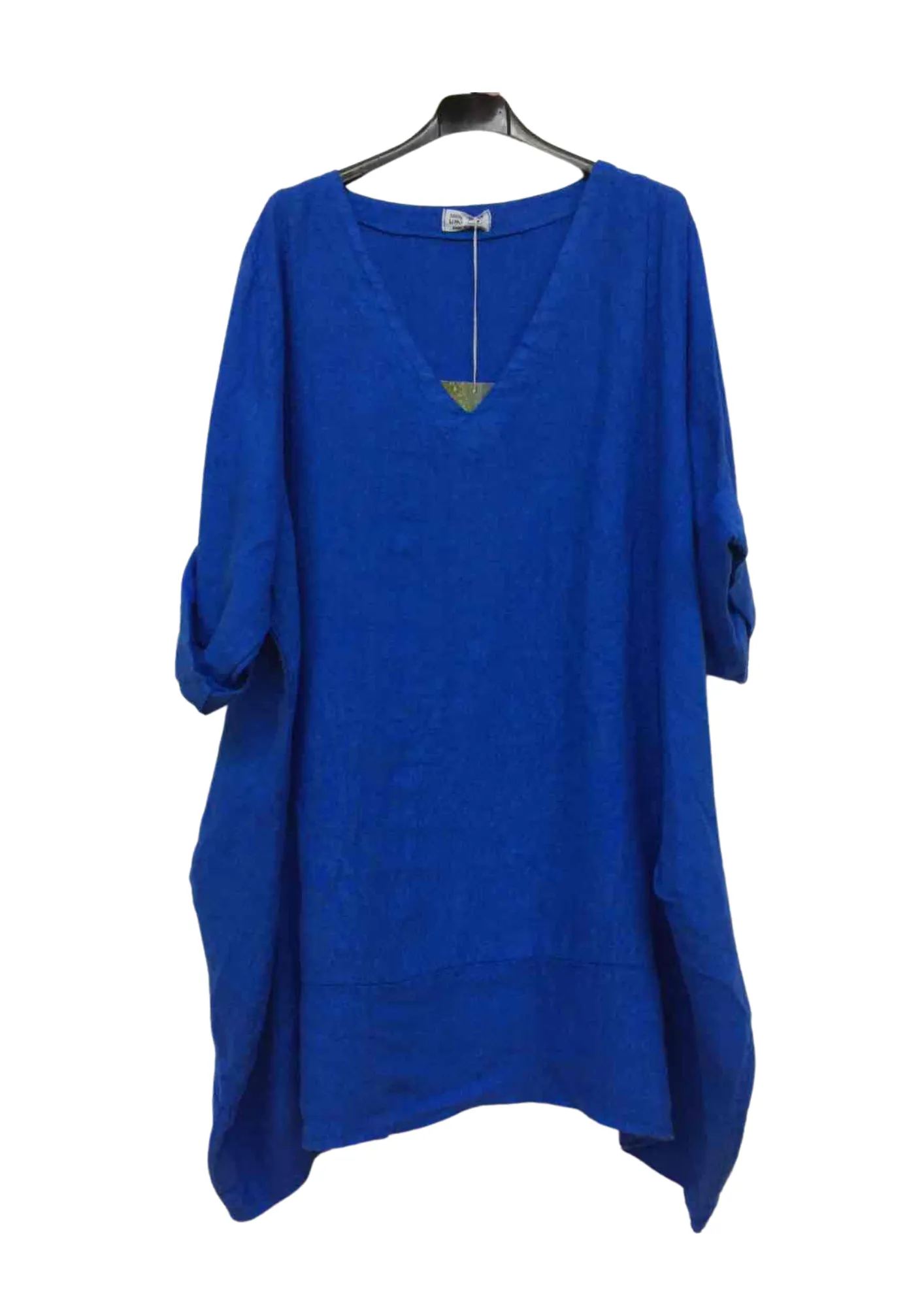 Made In Italy Oversized Linen Plus Size Tunic Top