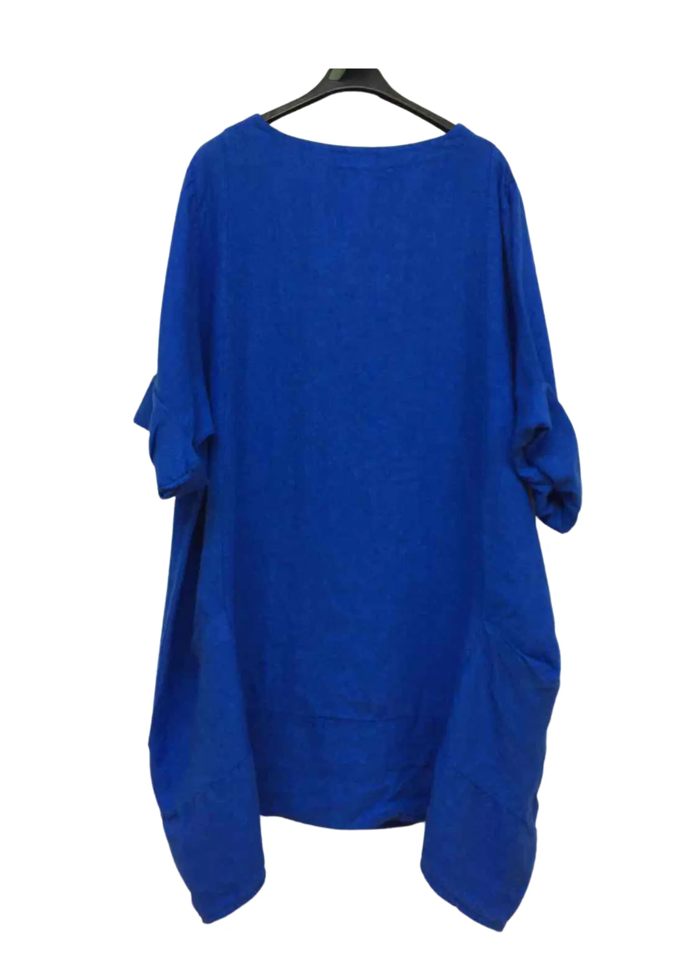Made In Italy Oversized Linen Plus Size Tunic Top
