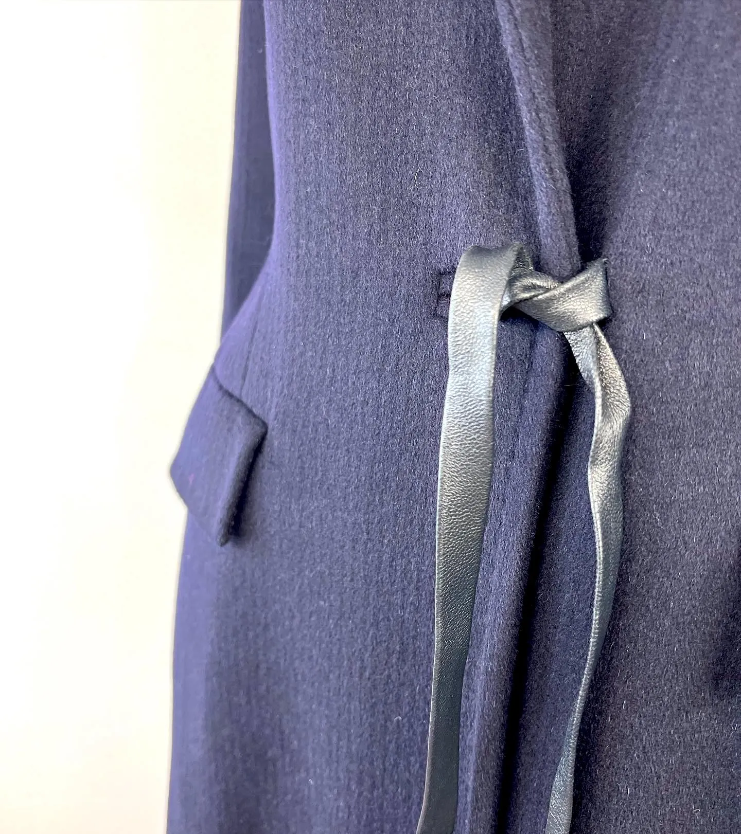 MAX MARA ALPACA WOOL BLEND COAT WITH LEATHER STRAP