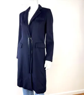 MAX MARA ALPACA WOOL BLEND COAT WITH LEATHER STRAP