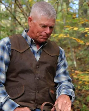 Men's Cliffdweller Waterproof Fleece Lined 4 Snap Brown Oilskin Vest 2155