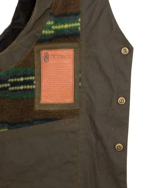 Men's Cliffdweller Waterproof Fleece Lined 4 Snap Brown Oilskin Vest 2155