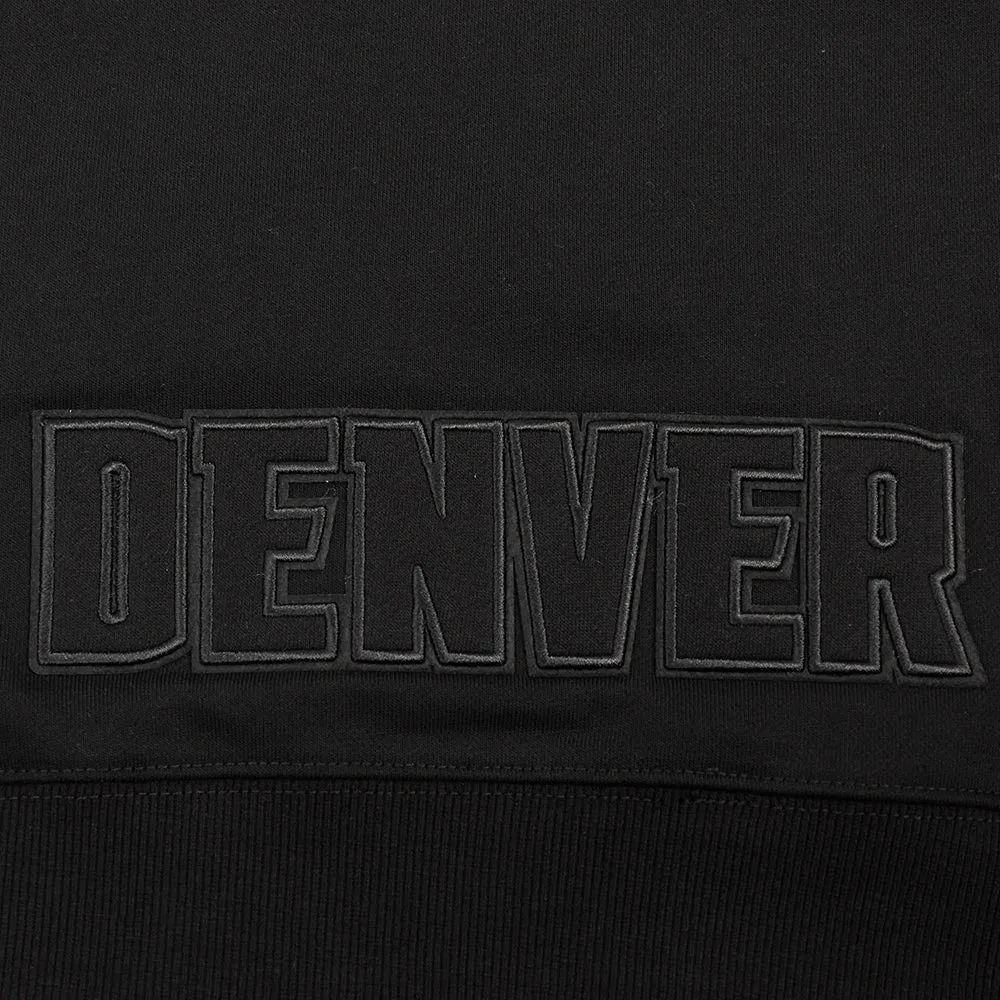 NBA DENVER NUGGETS NEUTRAL WOMEN'S CROPPED PO HOODIE (BLACK)