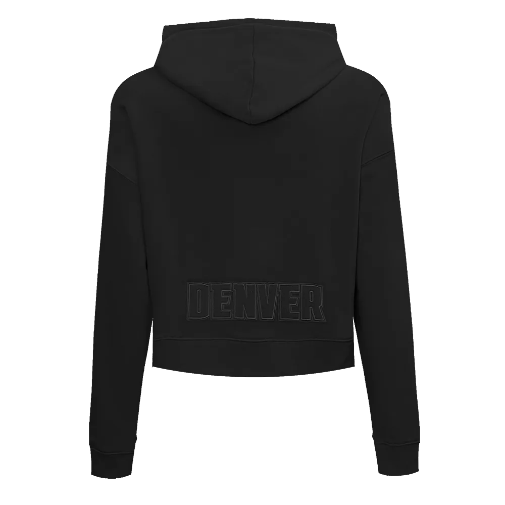 NBA DENVER NUGGETS NEUTRAL WOMEN'S CROPPED PO HOODIE (BLACK)