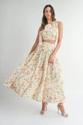 NEWEST ARRIVAL ONLINE ONLY Cream Yellow Midi Skirt Set
