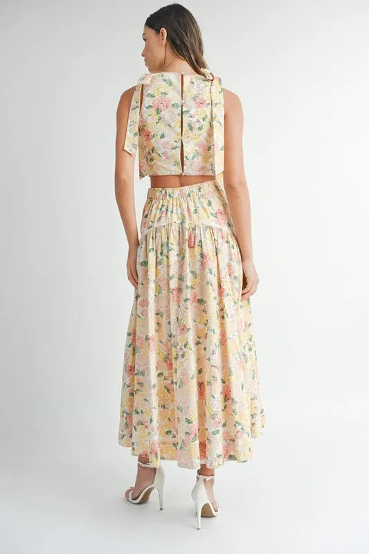 NEWEST ARRIVAL ONLINE ONLY Cream Yellow Midi Skirt Set