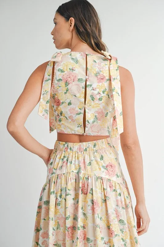 NEWEST ARRIVAL ONLINE ONLY Cream Yellow Midi Skirt Set