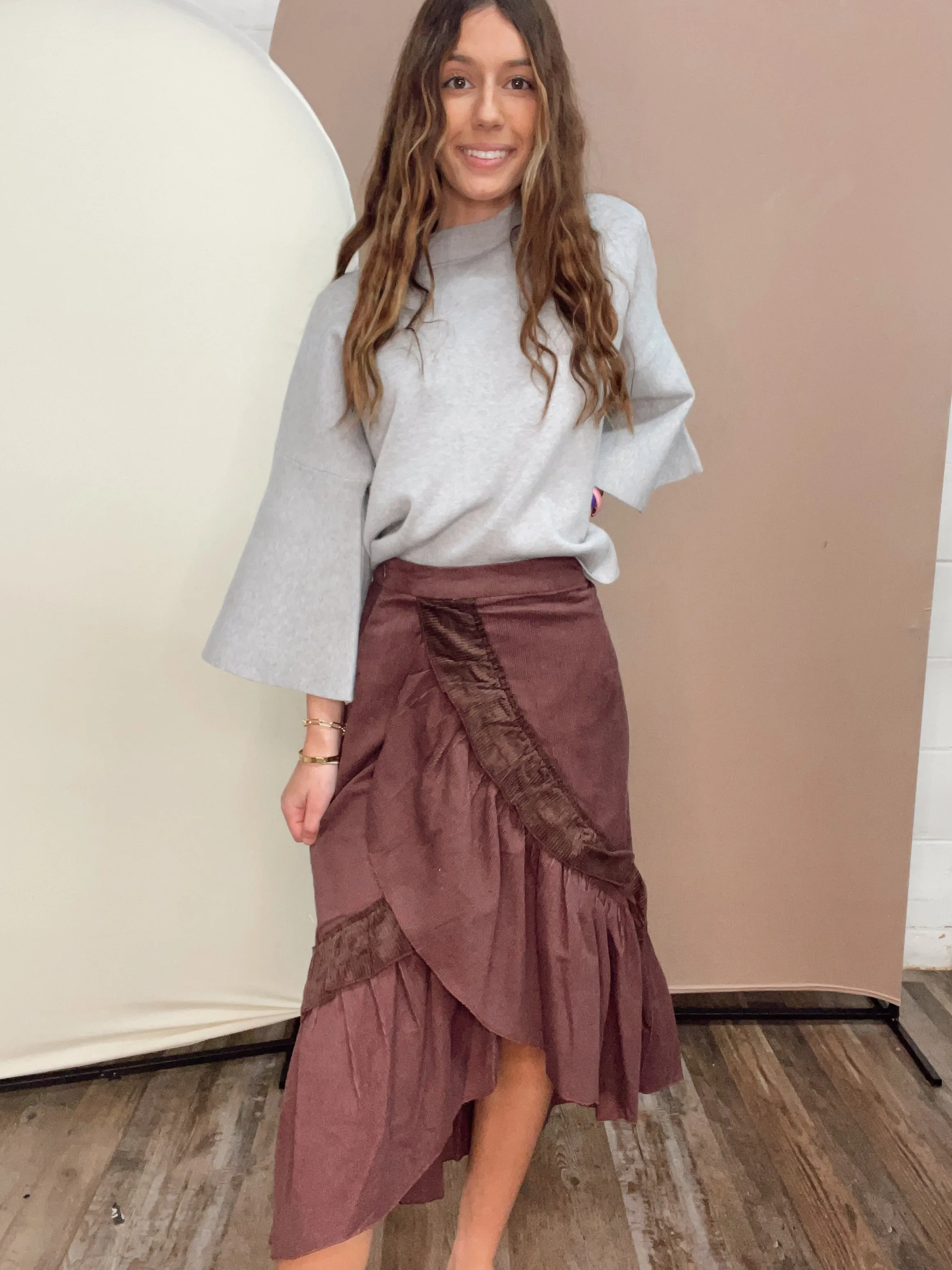 Now Or Later Wrap Midi Skirt {2 Colors}