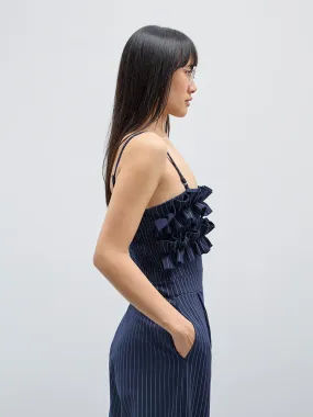 Nuon Navy Pinstriped Jumpsuit