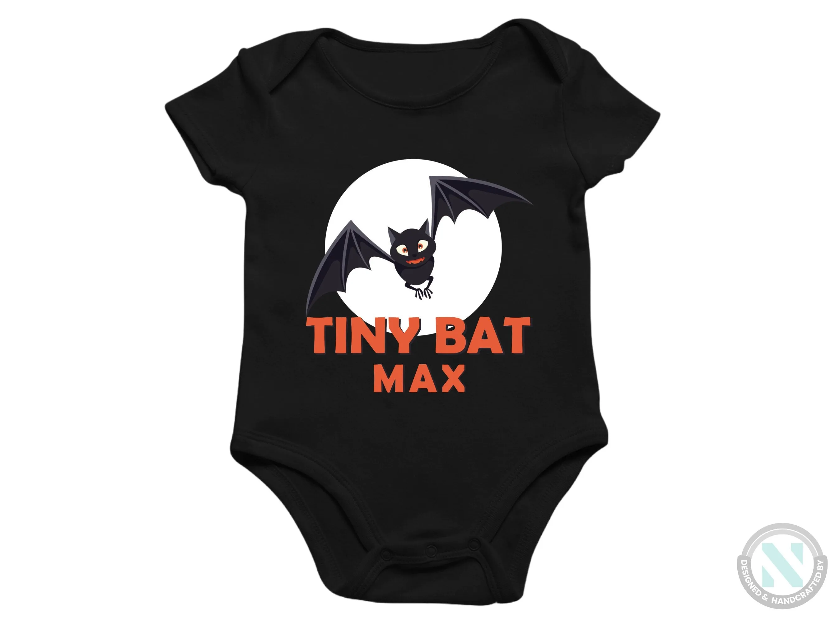 Personalize Baby Bodysuit With "Tiny Bat", Ideal First Halloween Party Gift for Boys