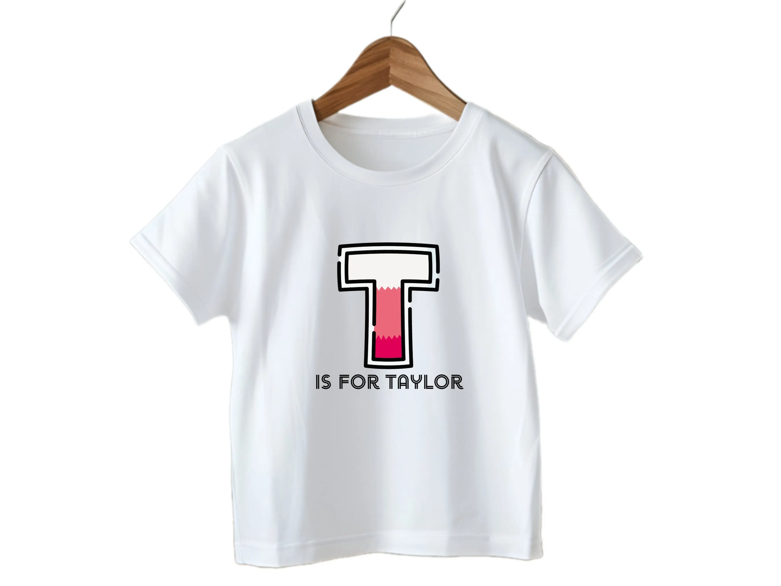 Personalized Kids Tshirt Gift For Toddler Girls - Custom Initials T On Shirt Gift