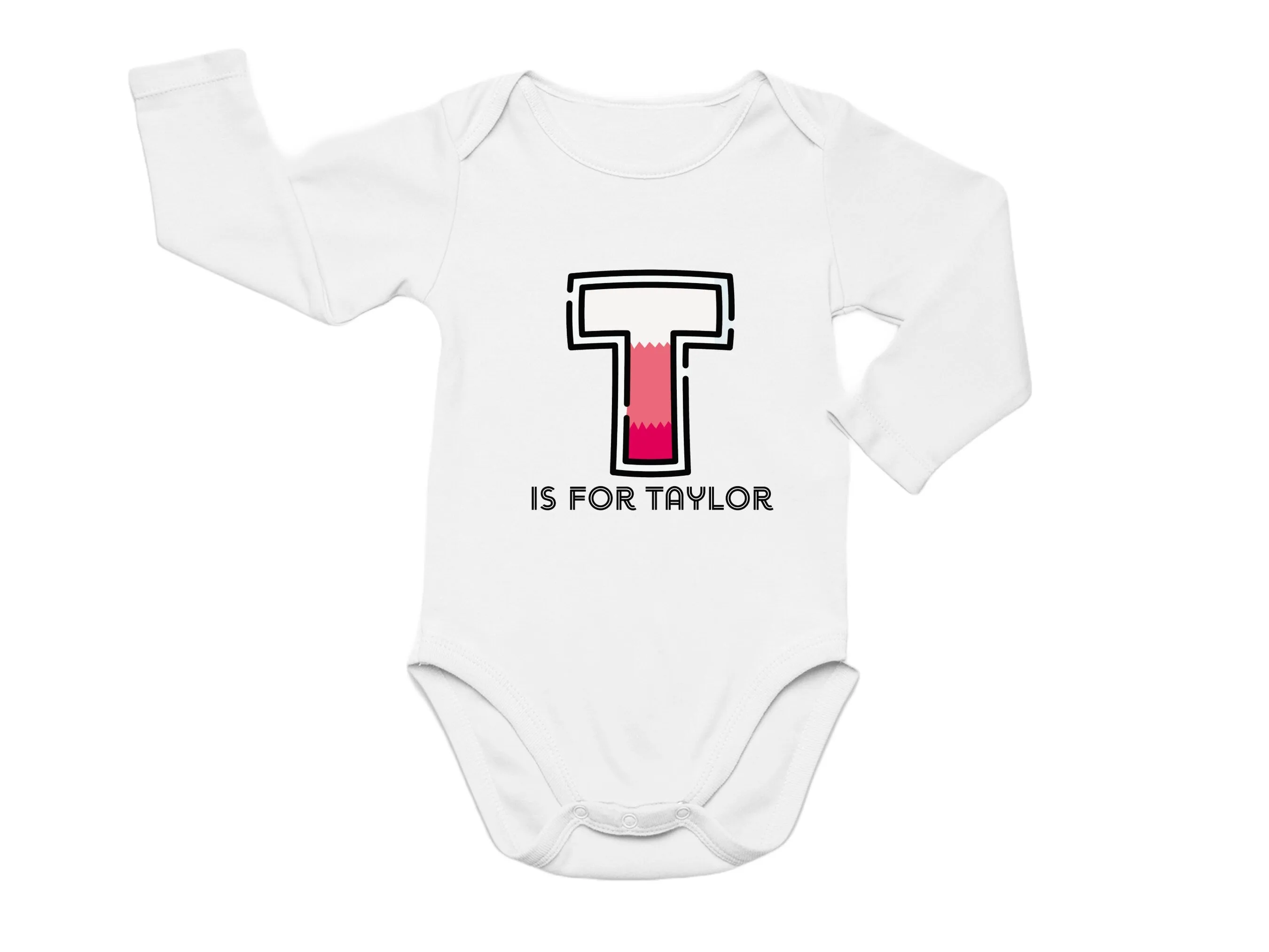 Personalized Kids Tshirt Gift For Toddler Girls - Custom Initials T On Shirt Gift