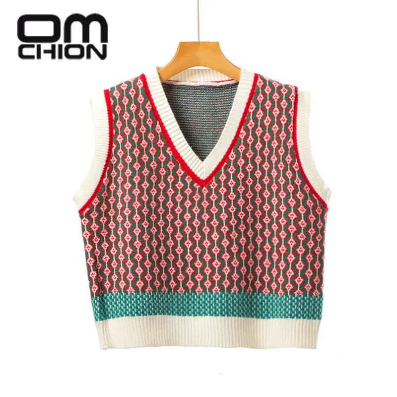 Pink Peach Blossom Knitted Vest For Women