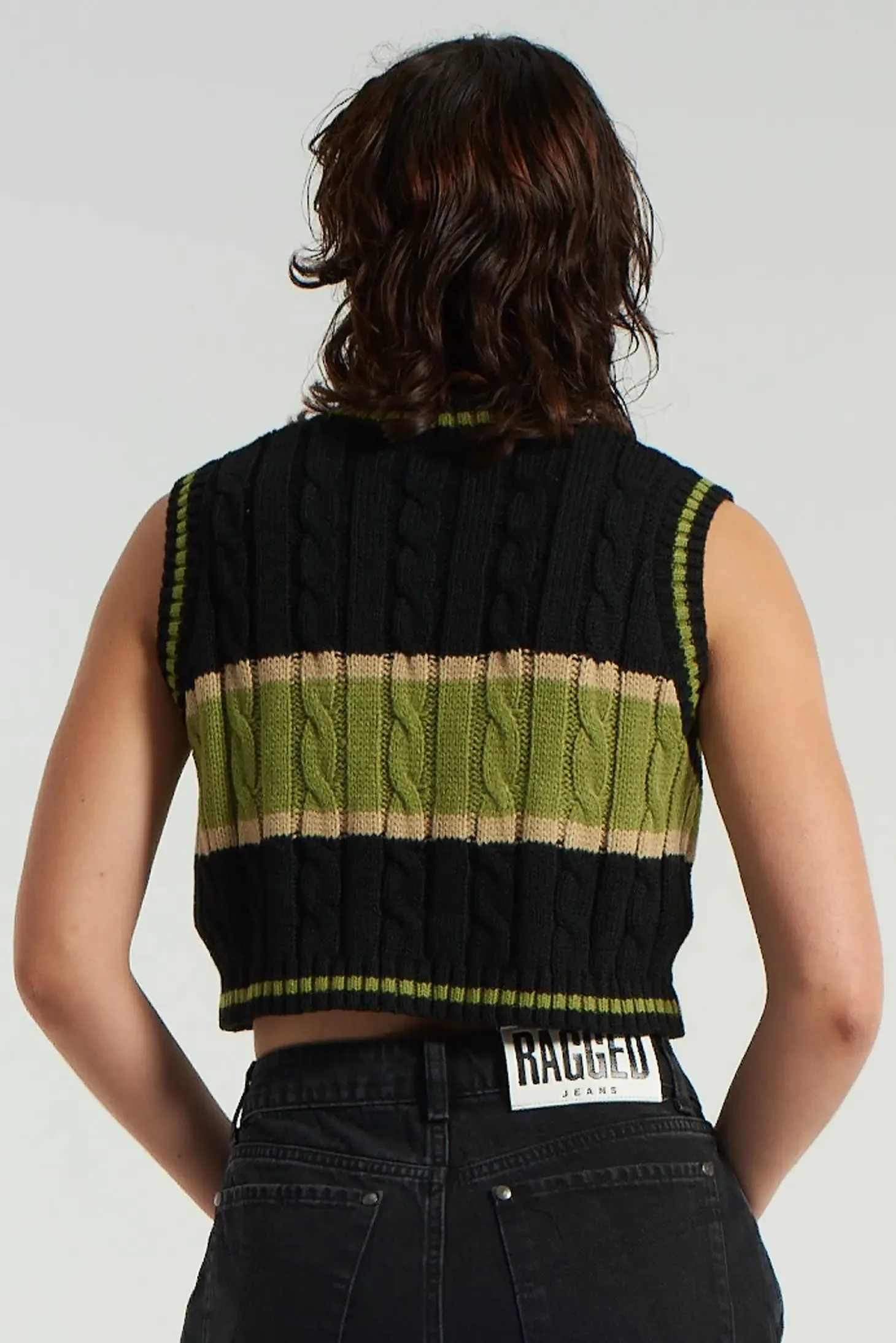 Ragged Varsity Knit Vest