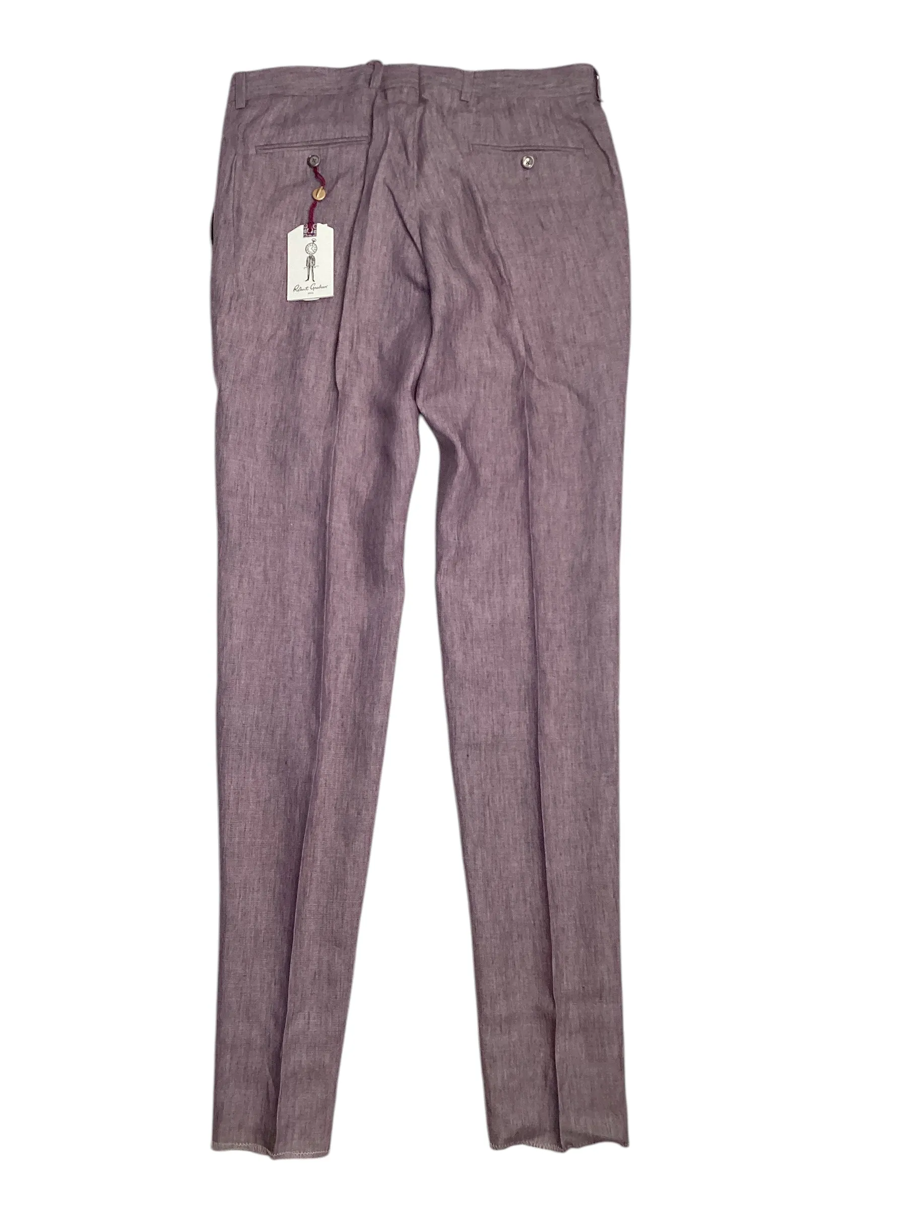 Robert Graham Mens Delave Slim Fit Linen Suit Dress Pants Waist 34 Purple