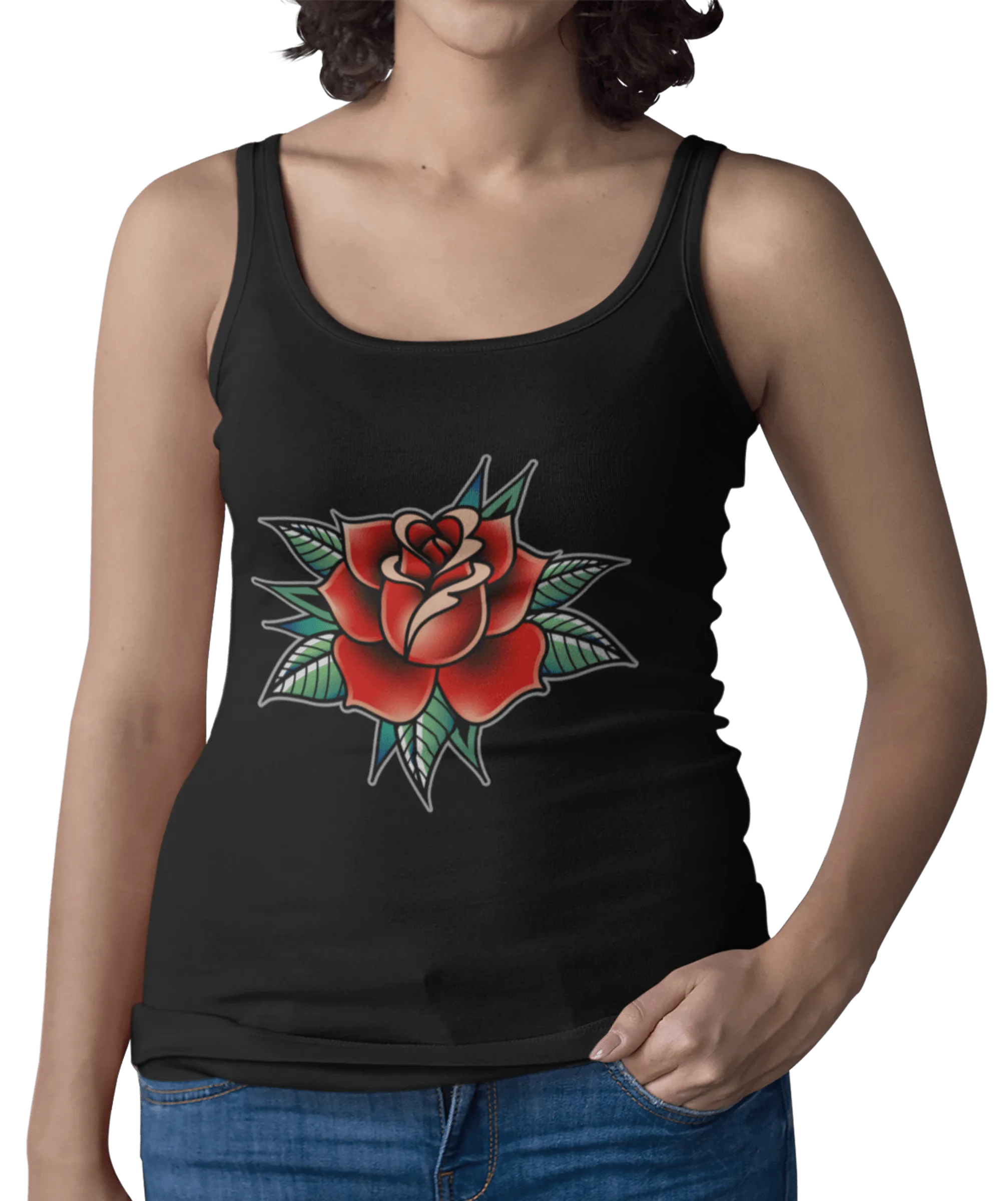 Rose Tattoo Design Adult Womens Vest Top