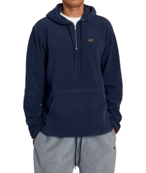 RVCA Yukon Quarter Zip Pullover Hoodie Blue Heather