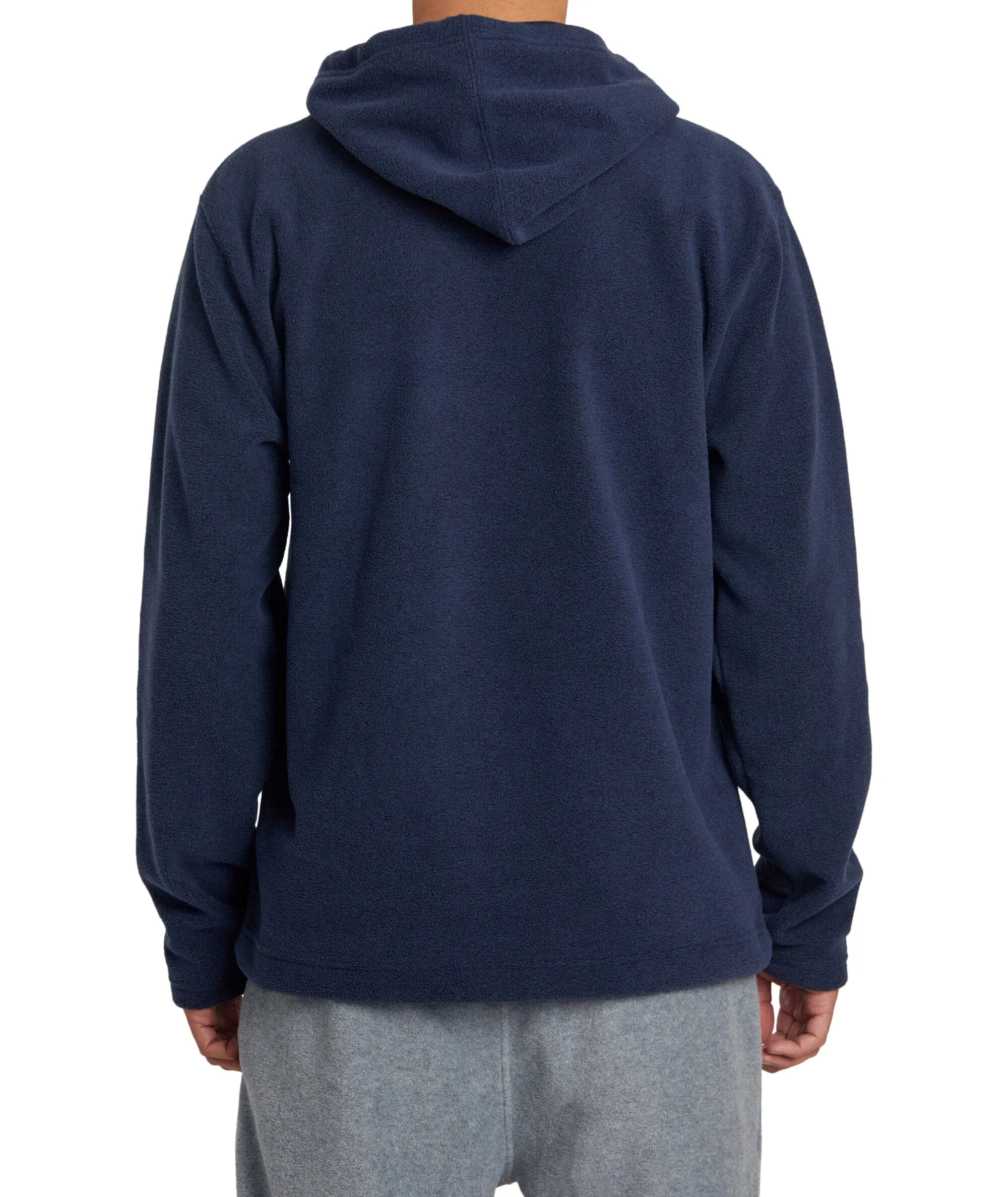 RVCA Yukon Quarter Zip Pullover Hoodie Blue Heather