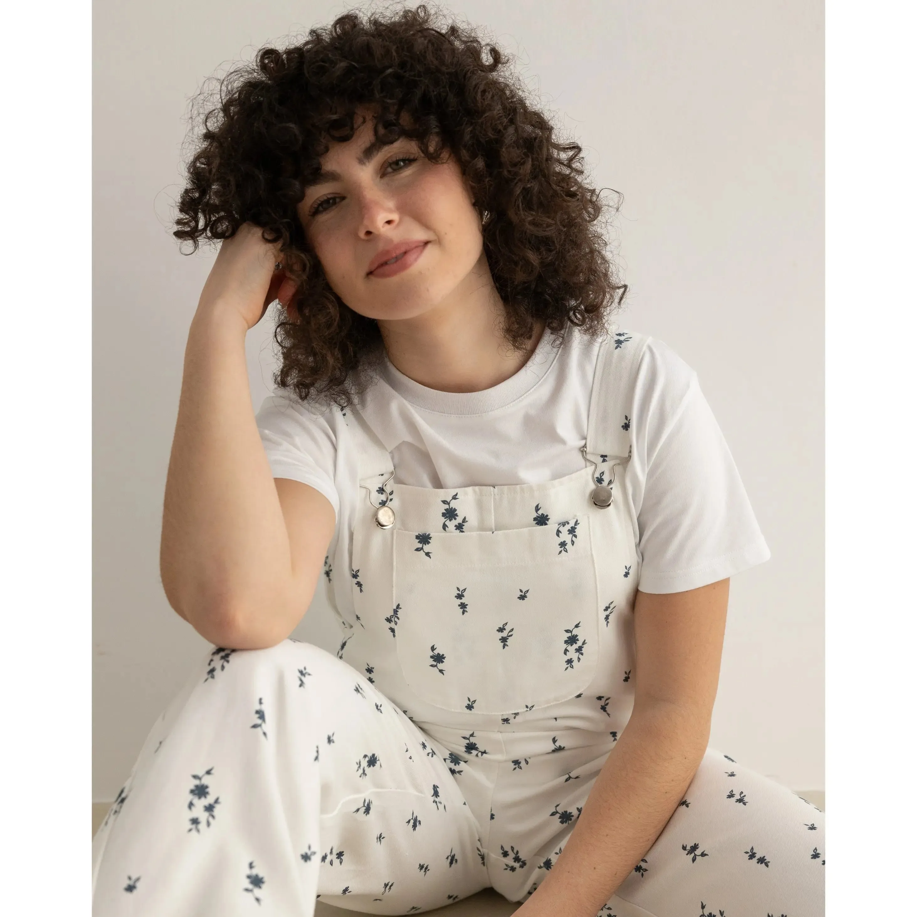 Salines Jumpsuit Flowers White