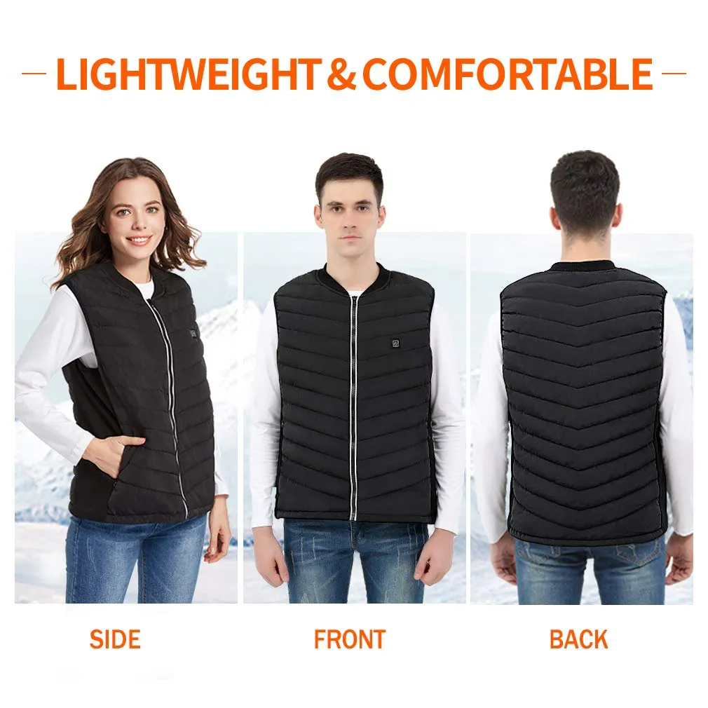 Srivb Heated Vest, USB Charging Heating Vest for Men Women Washable Body Warmer with Battery Pack Included for Outdoor Hunting Hiking Camping Motorcycle Skiing (Small)