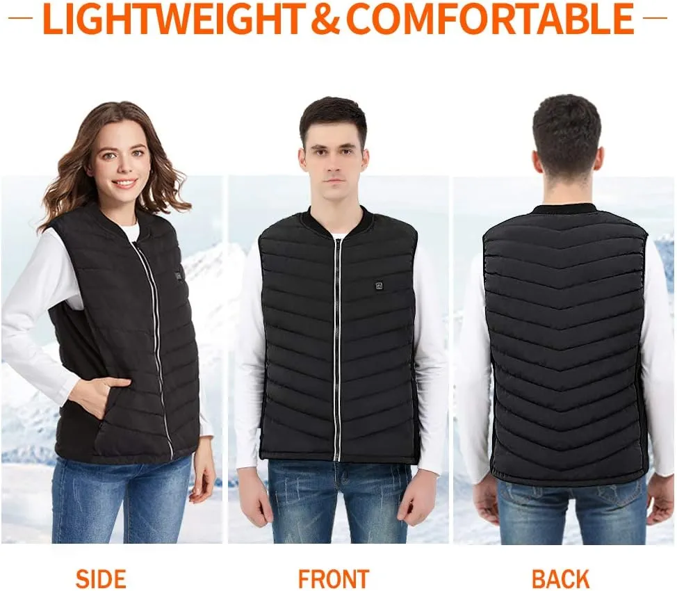 Srivb Heated Vest, USB Charging Heating Vest for Men Women Washable Body Warmer with Battery Pack Included for Outdoor Hunting Hiking Camping Motorcycle Skiing (Small)