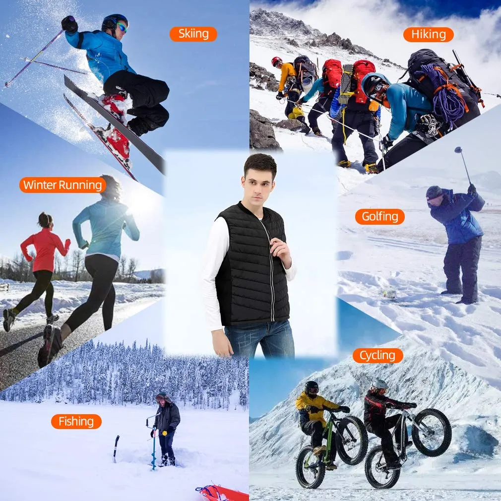 Srivb Heated Vest, USB Charging Heating Vest for Men Women Washable Body Warmer with Battery Pack Included for Outdoor Hunting Hiking Camping Motorcycle Skiing (Small)