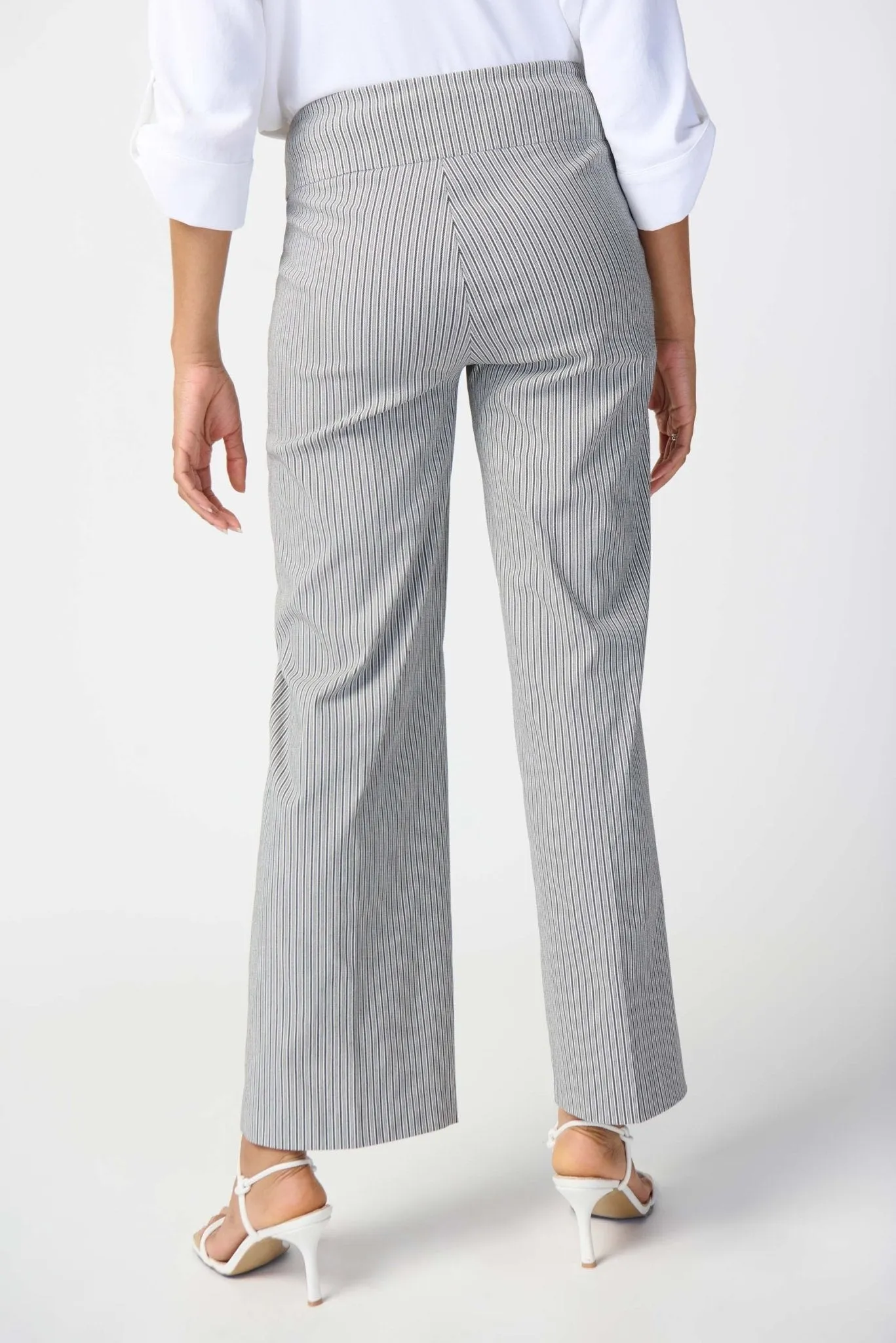Striped Millennium Wide-Leg Pants Style 241197 | White/Black