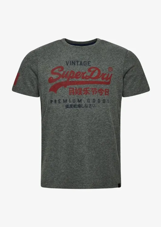 Superdry Vintage Classic T-Shirt - Rich Charcoal Marl
