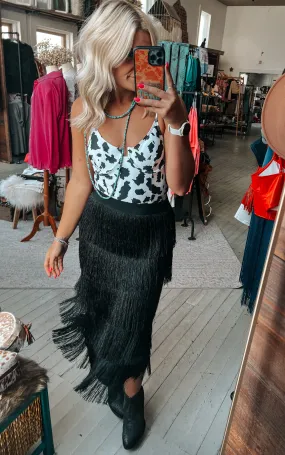 The Gatsby Fringe Midi Skirt