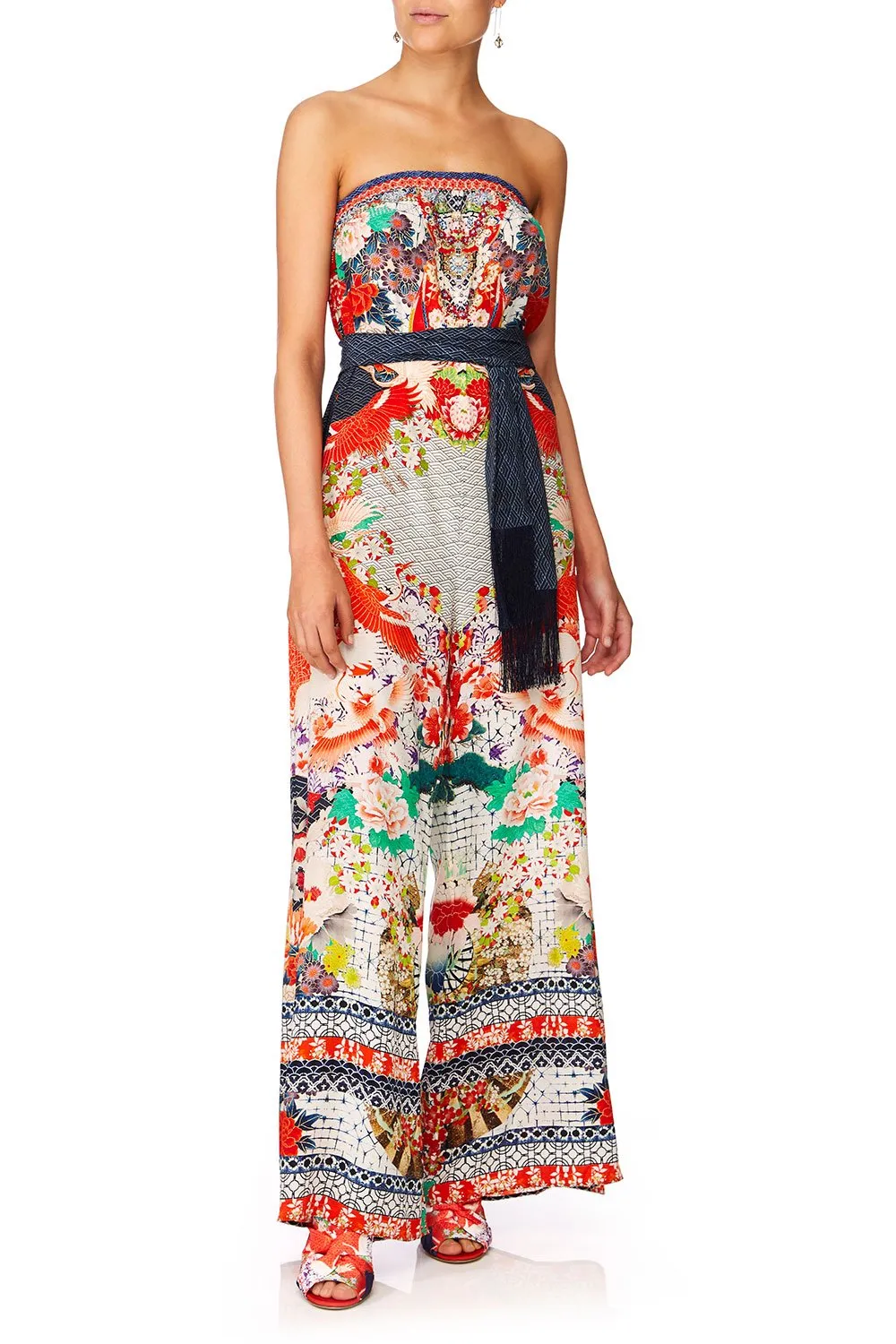 TIE WAIST STRAPLESS JUMPSUIT GEISHA GIRL