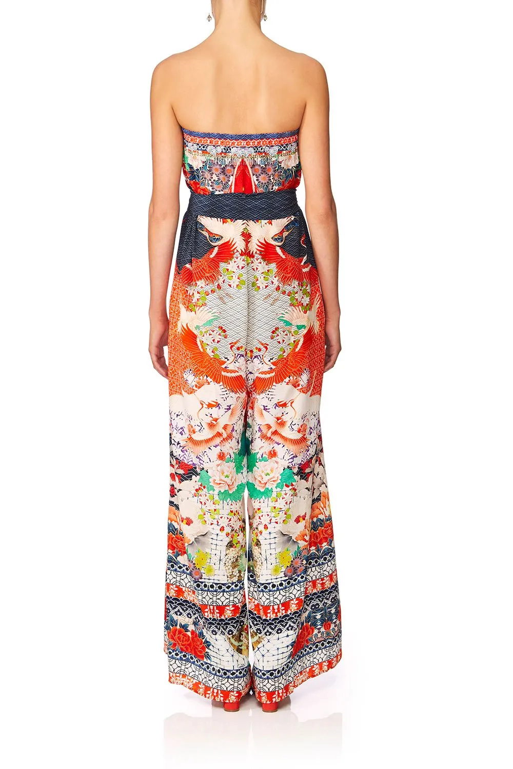 TIE WAIST STRAPLESS JUMPSUIT GEISHA GIRL