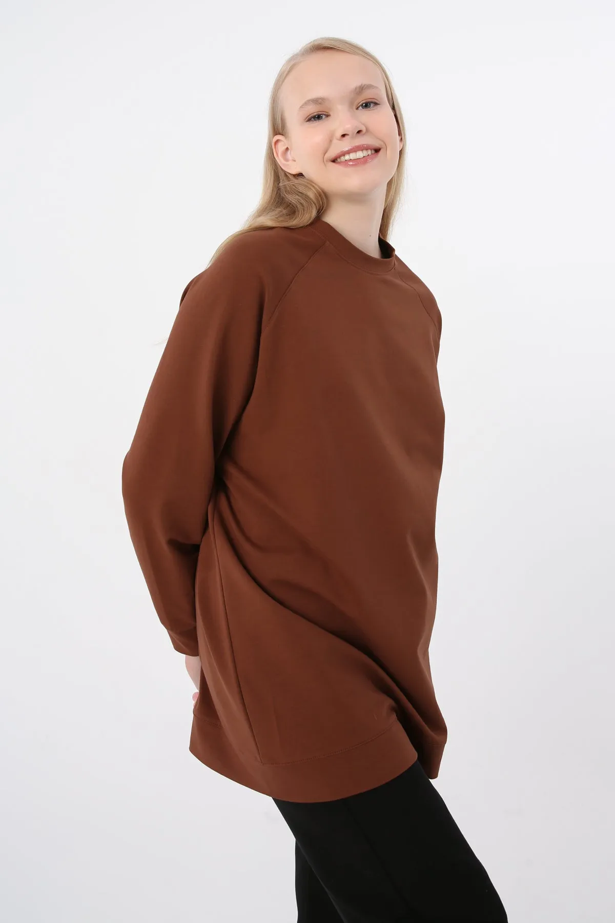 TLD Women Allday Coffee Raglan Sleeve Sweat Tunic - Prairieville