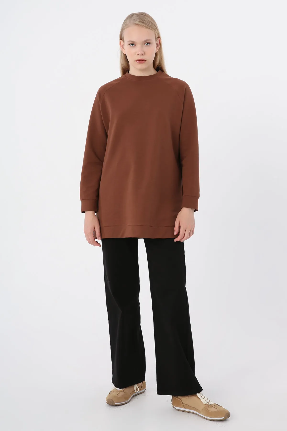 TLD Women Allday Coffee Raglan Sleeve Sweat Tunic - Prairieville