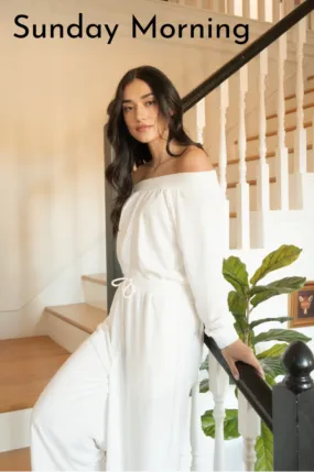 Tori  White Terry Jumpsuit
