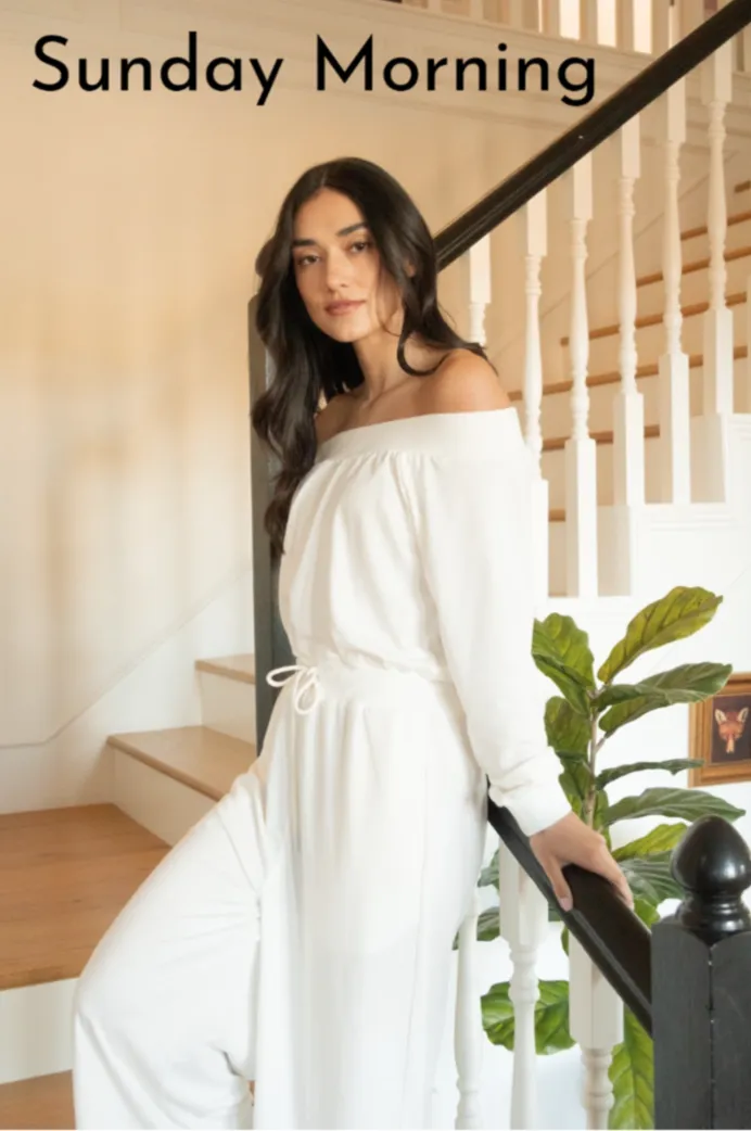 Tori  White Terry Jumpsuit