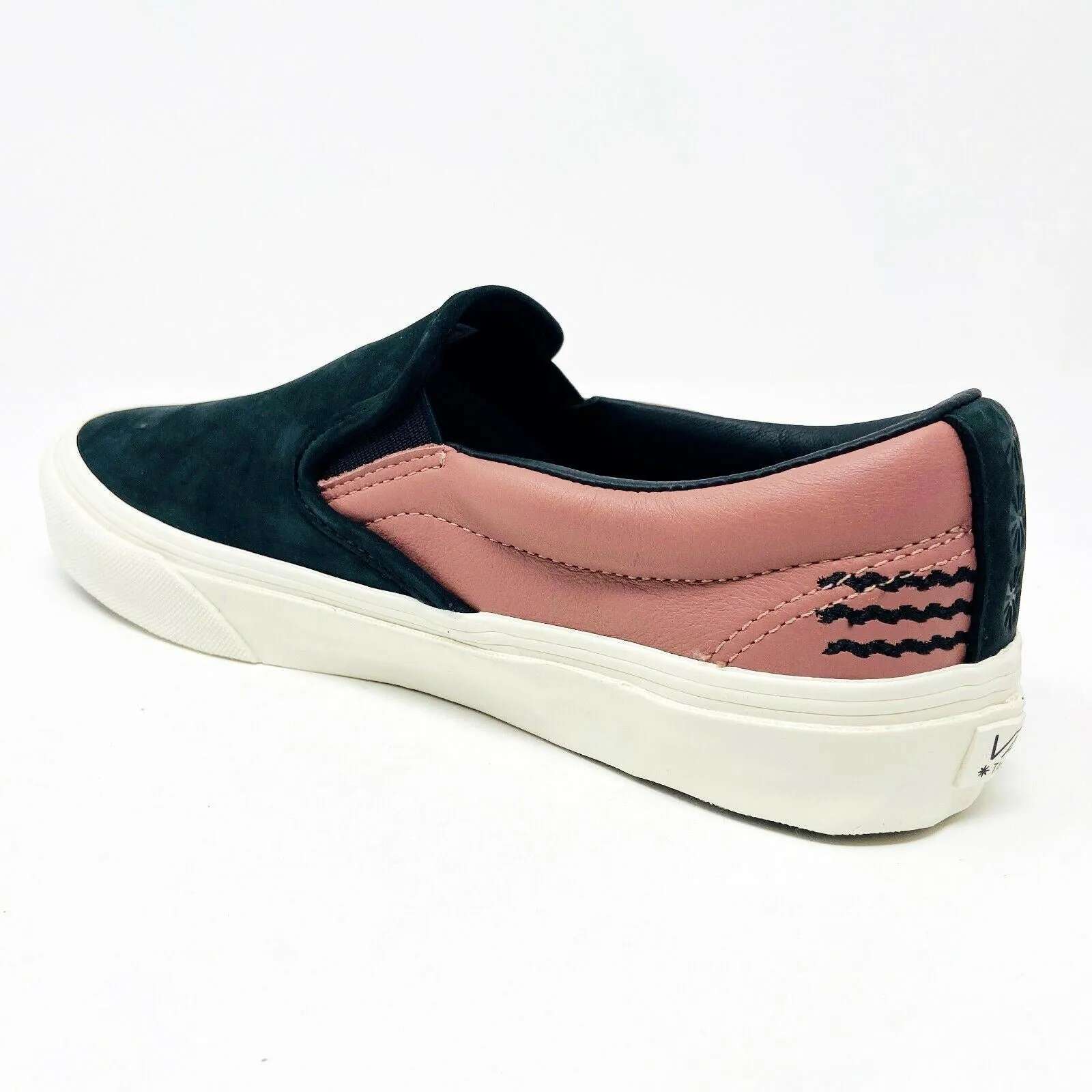 Vans Taka Hayashi Slip On 66 LX (Leather Nubuck) Black Rose Red Womens Size 7