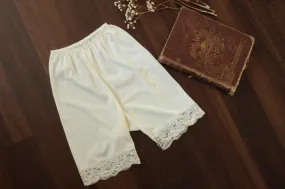 Vintage 1960s 1970s Deena Ivory Nylon Panty Slip with Lace Trim