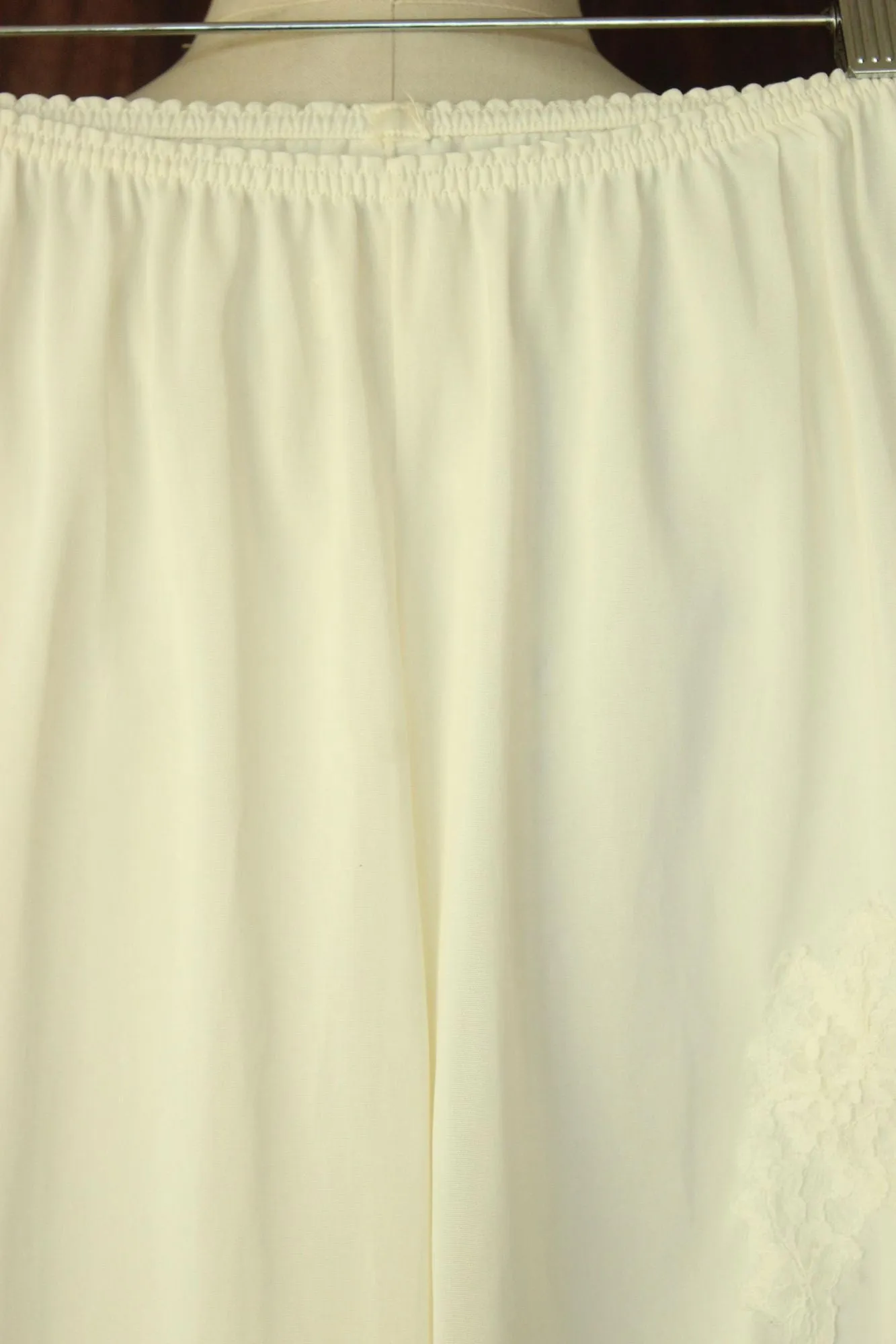 Vintage 1960s 1970s Deena Ivory Nylon Panty Slip with Lace Trim