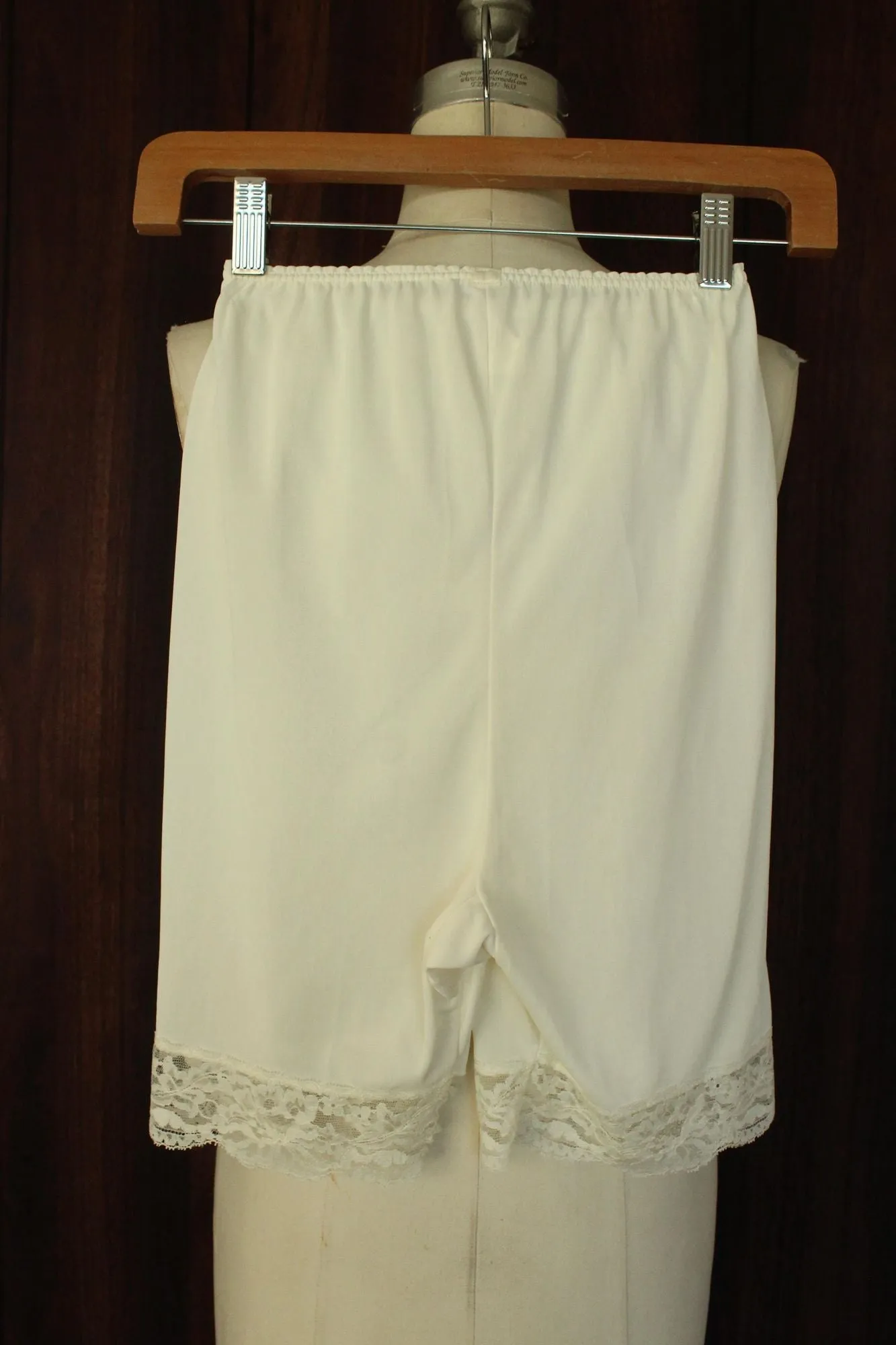 Vintage 1960s 1970s Deena Ivory Nylon Panty Slip with Lace Trim
