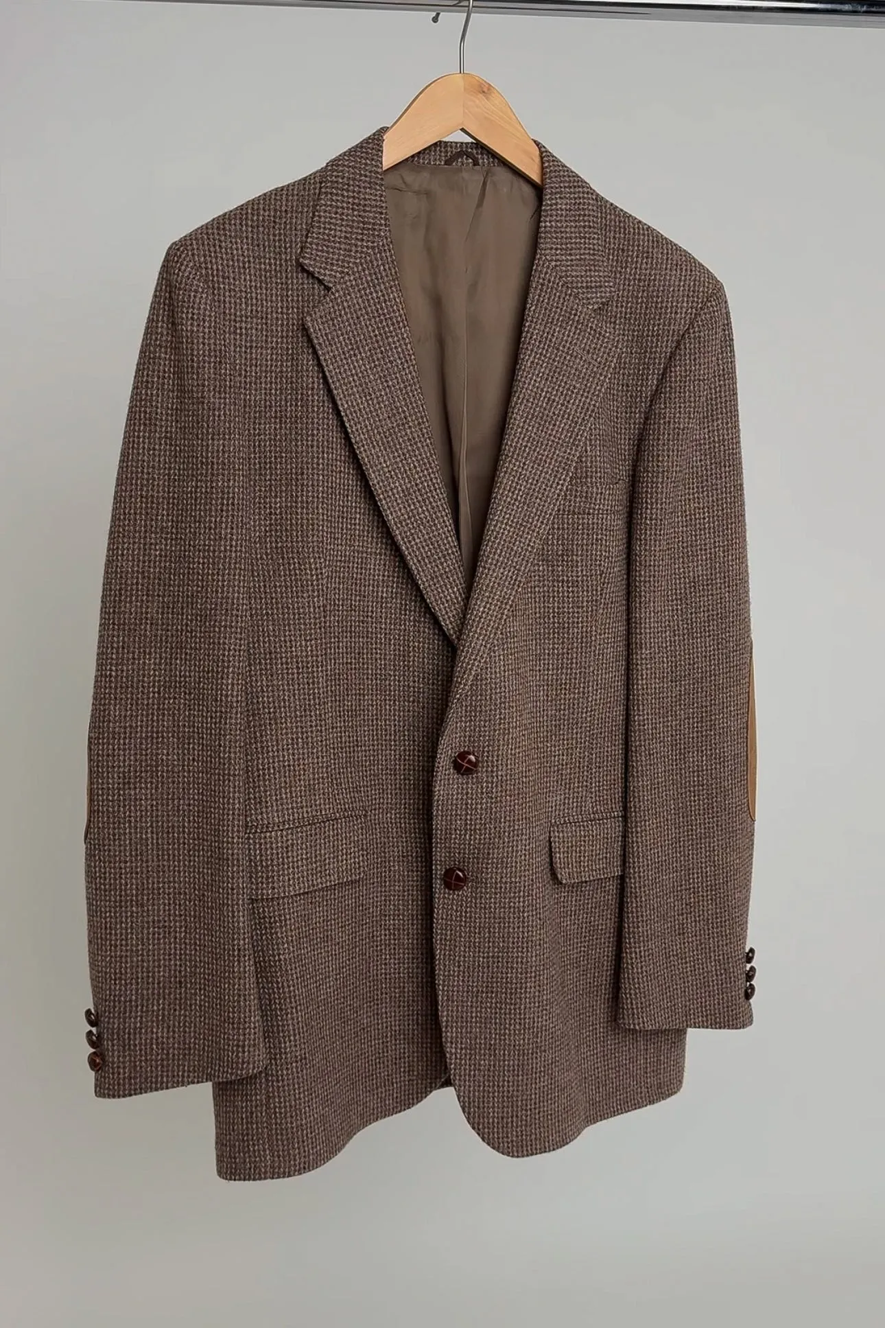 Vintage Brunette Pure Wool Elbow Patch Blazer