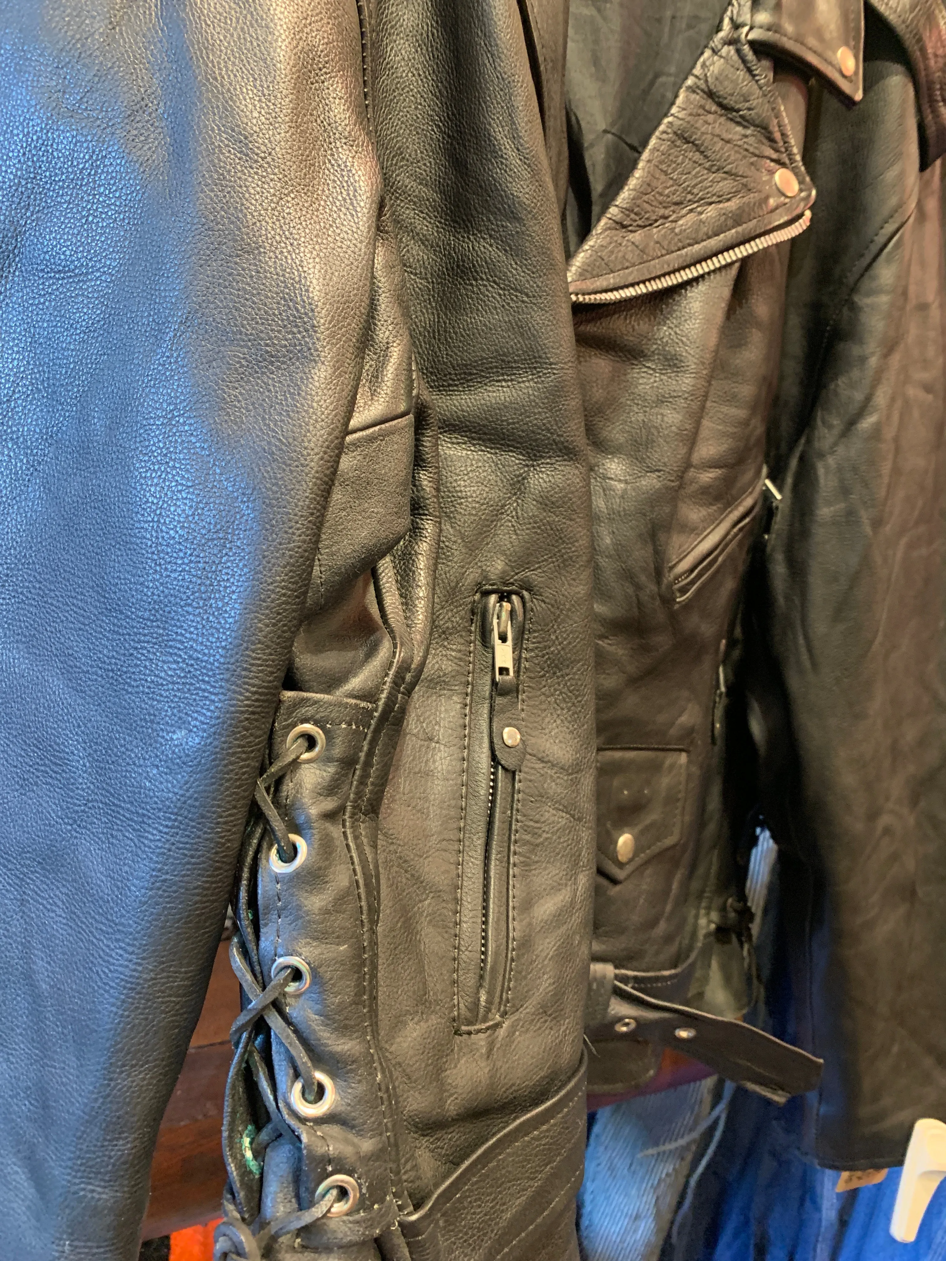 Vintage Heavyweight Biker Jacket, XXL-XXXL