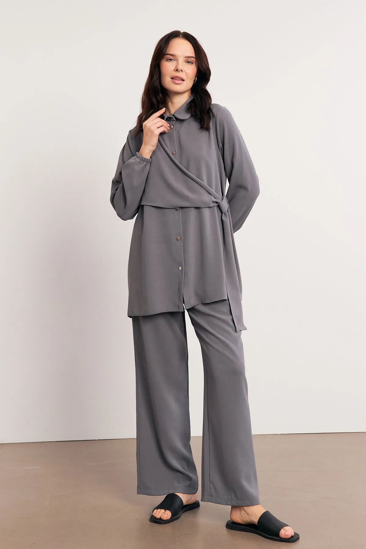 ZRF Women Perla Tunic Pants Set - Gray - Montgomery Village